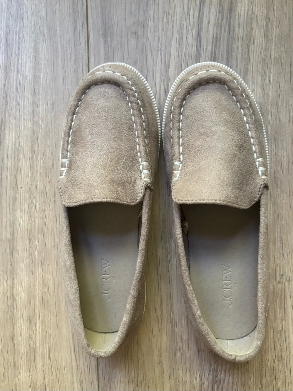 J. Crew Factory Boys Faux Suede Slip-On Loafers in Dusty Tan - Size 13 Kids